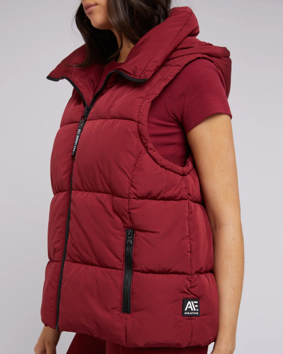 All About Eve - Remi Luxe Puffer Vest - Port