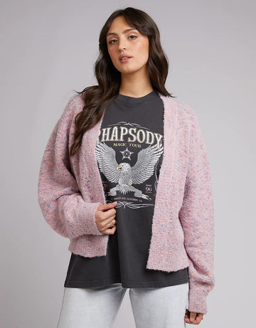 All About Eve - IZZY CROP KNIT CARDI PINK