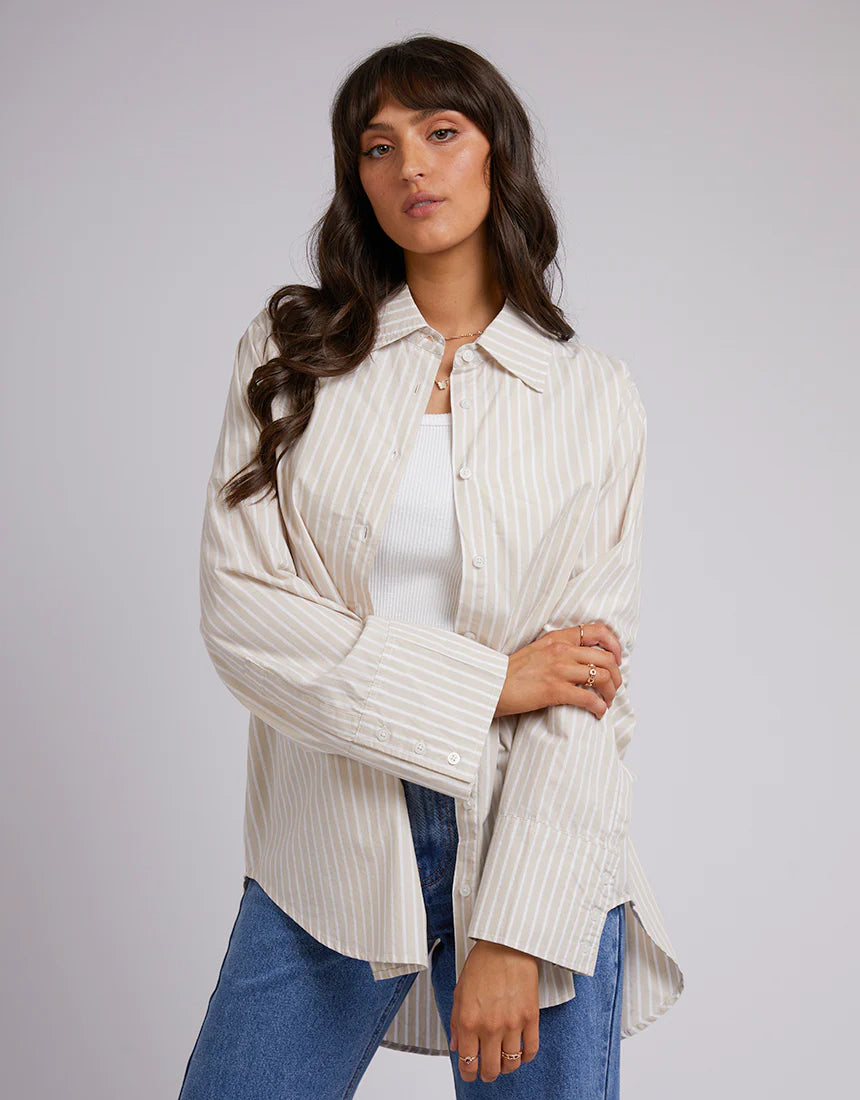 All About Eve - Holiday Oversized Shirt - Oatmeal