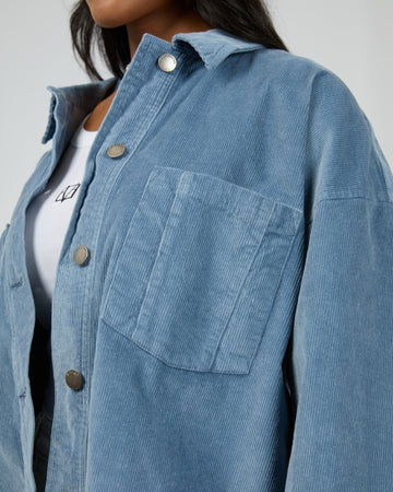All About Eve - Emma Cord Shacket - Light Blue
