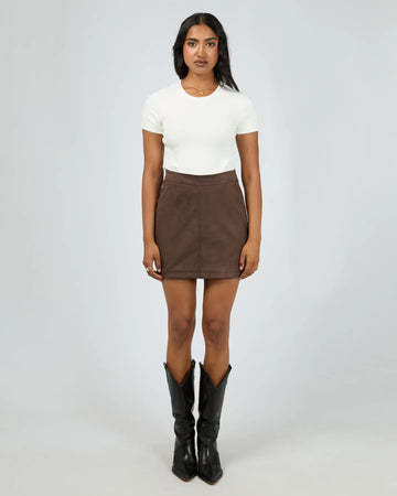 All About Eve - Dallas Suede Skirt - Brown