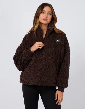 All About Eve - Amara Quarter Zip Teddy - Brown