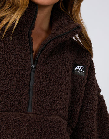 All About Eve - Amara Quarter Zip Teddy - Brown