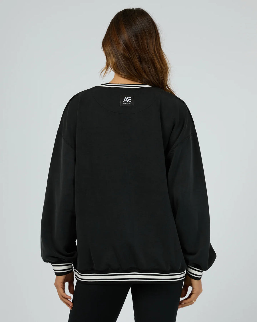 All About Eve - Luxe Active College Crew Sweater - Black