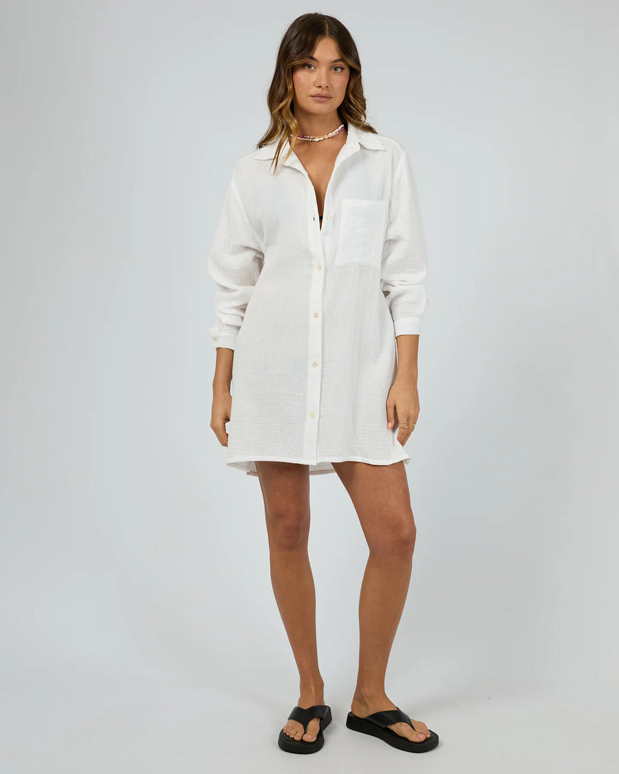 All About Eve - Selena Over Swim Shirt - Vintage White