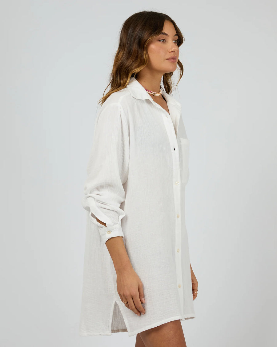 All About Eve - Selena Over Swim Shirt - Vintage White