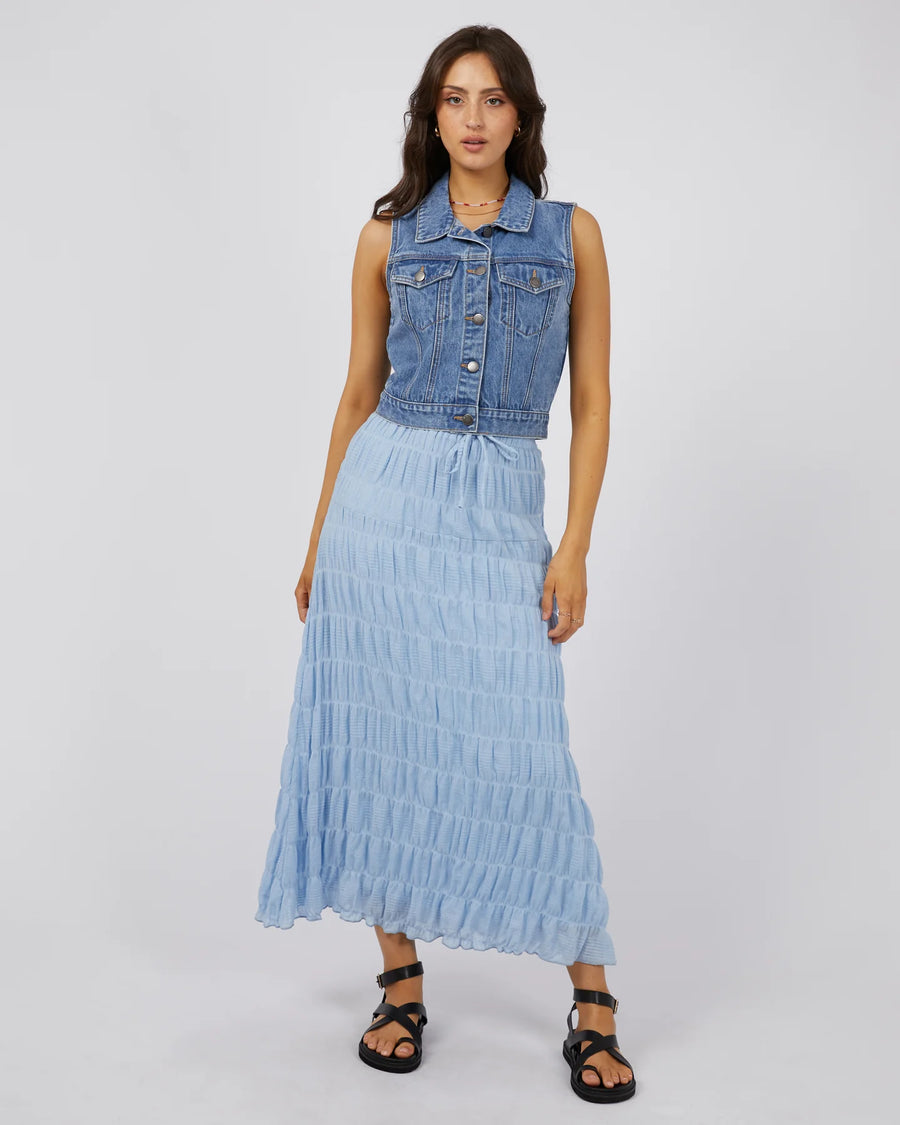 All About Eve - Maude Maxi Skirt Ocean Blue