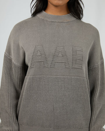 All About Eve - Vital washd Knit Crew - Charcoal