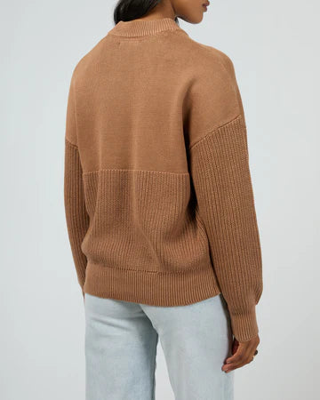 All About Eve - Vital Washed Knit Crew - Tan