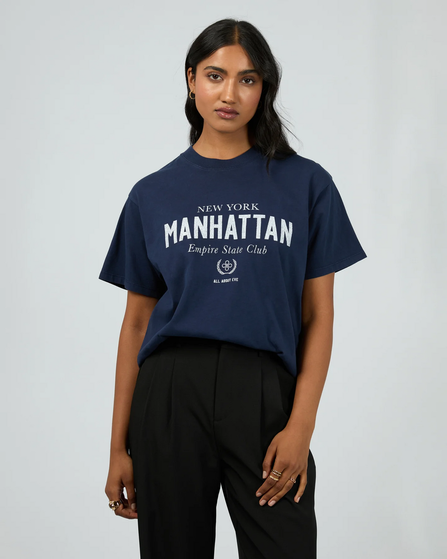 All About Eve - Manhattan Oversized Tee - Navy