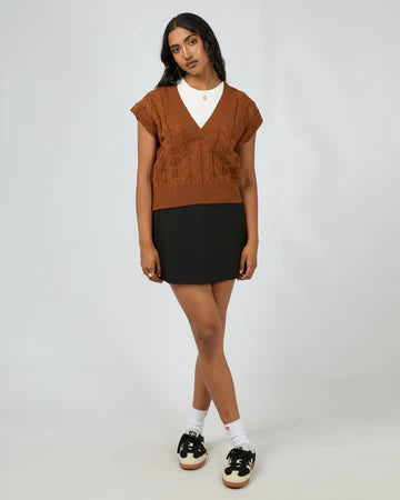 All About Eve - Brooklyn Knit Vest - Cinnamon