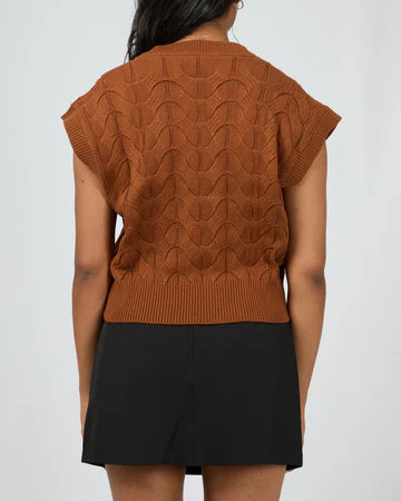 All About Eve - Brooklyn Knit Vest - Cinnamon