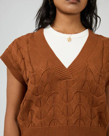 All About Eve - Brooklyn Knit Vest - Cinnamon