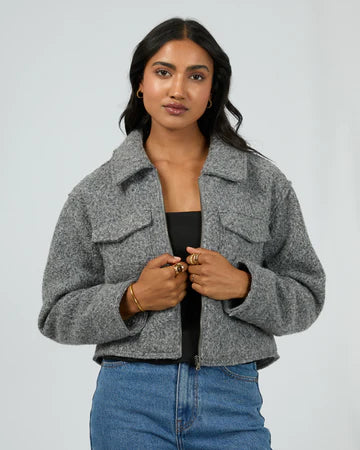 All About Eve - Bennet Crop Jacket - Grey Marle