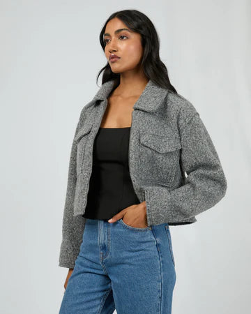 All About Eve - Bennet Crop Jacket - Grey Marle
