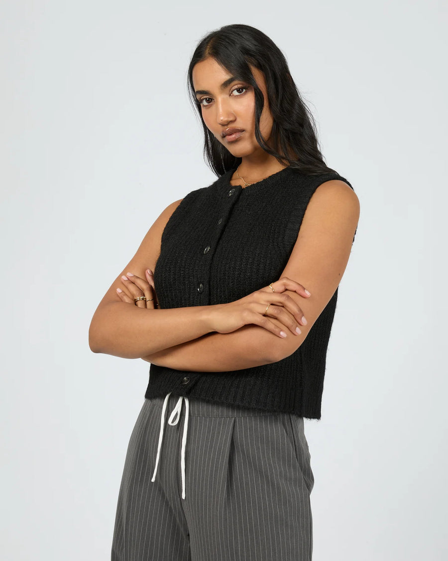 All About Eve - Aya Knit Vest - Black