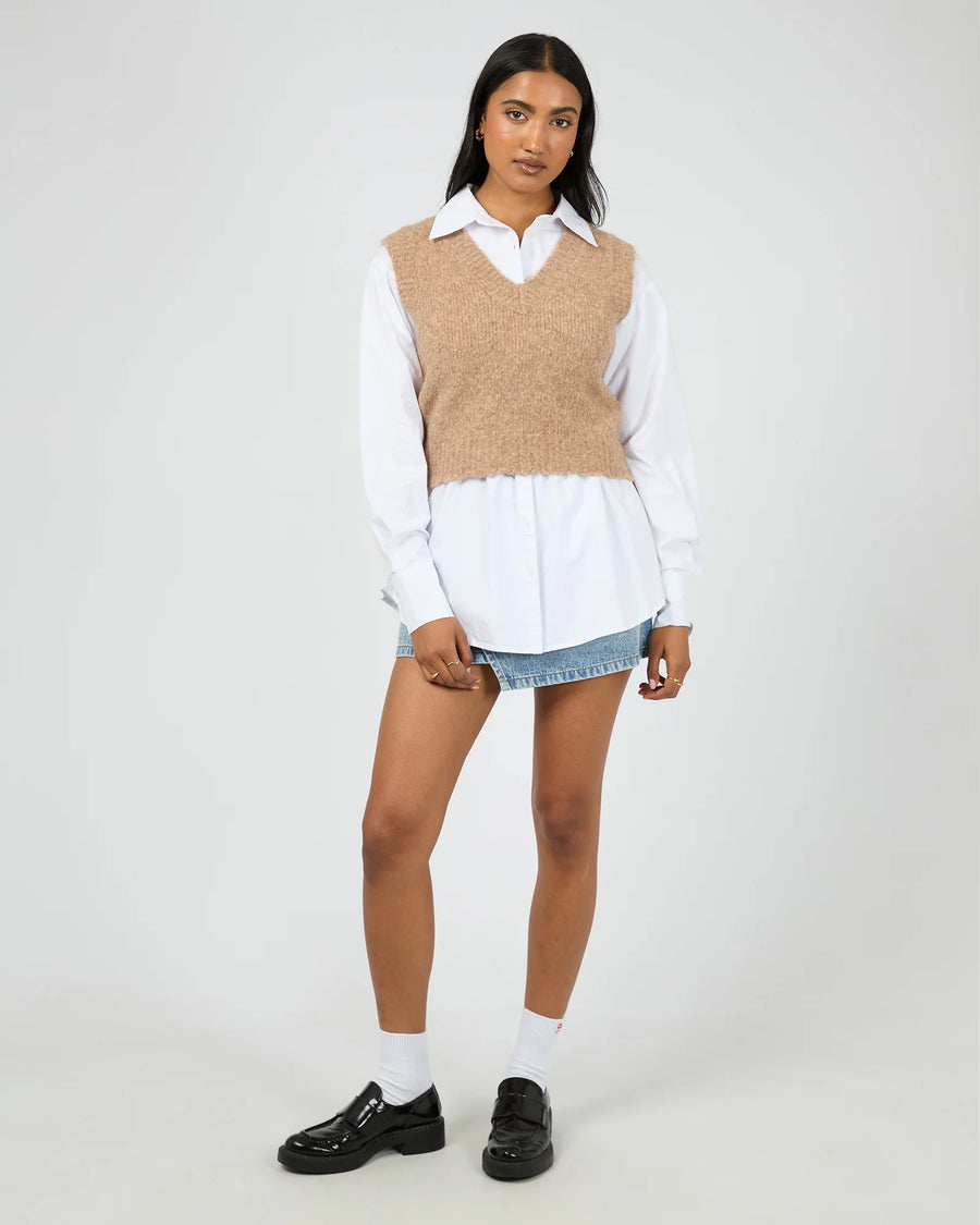 All About Eve - Leah Knit Vest - Oat