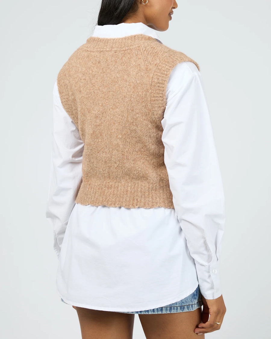 All About Eve - Leah Knit Vest - Oat