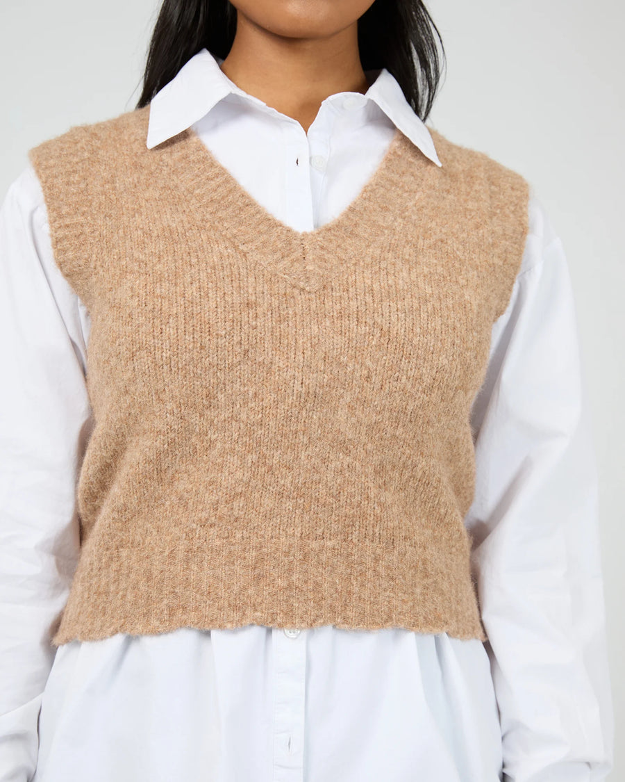 All About Eve - Leah Knit Vest - Oat