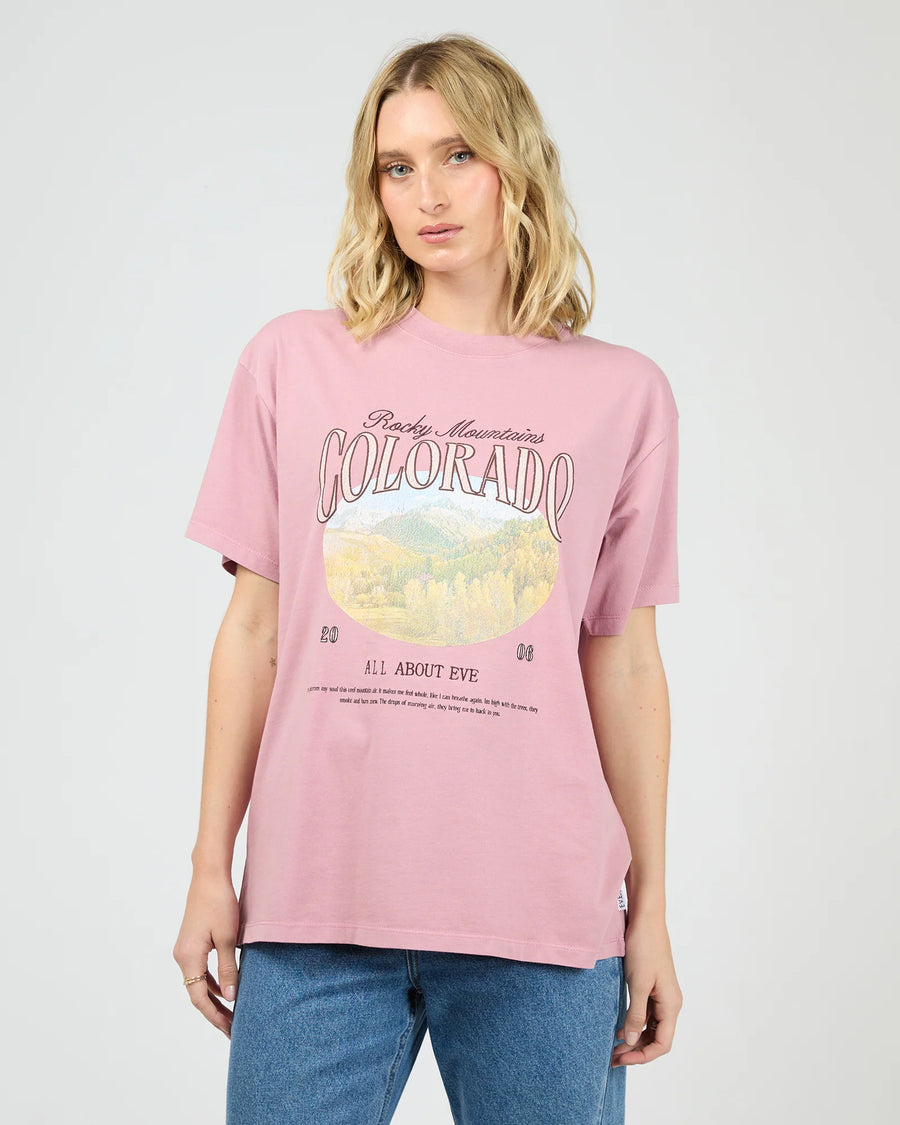 All About Eve - Rocky Mountains Relaxed Tee - Quartz Pink