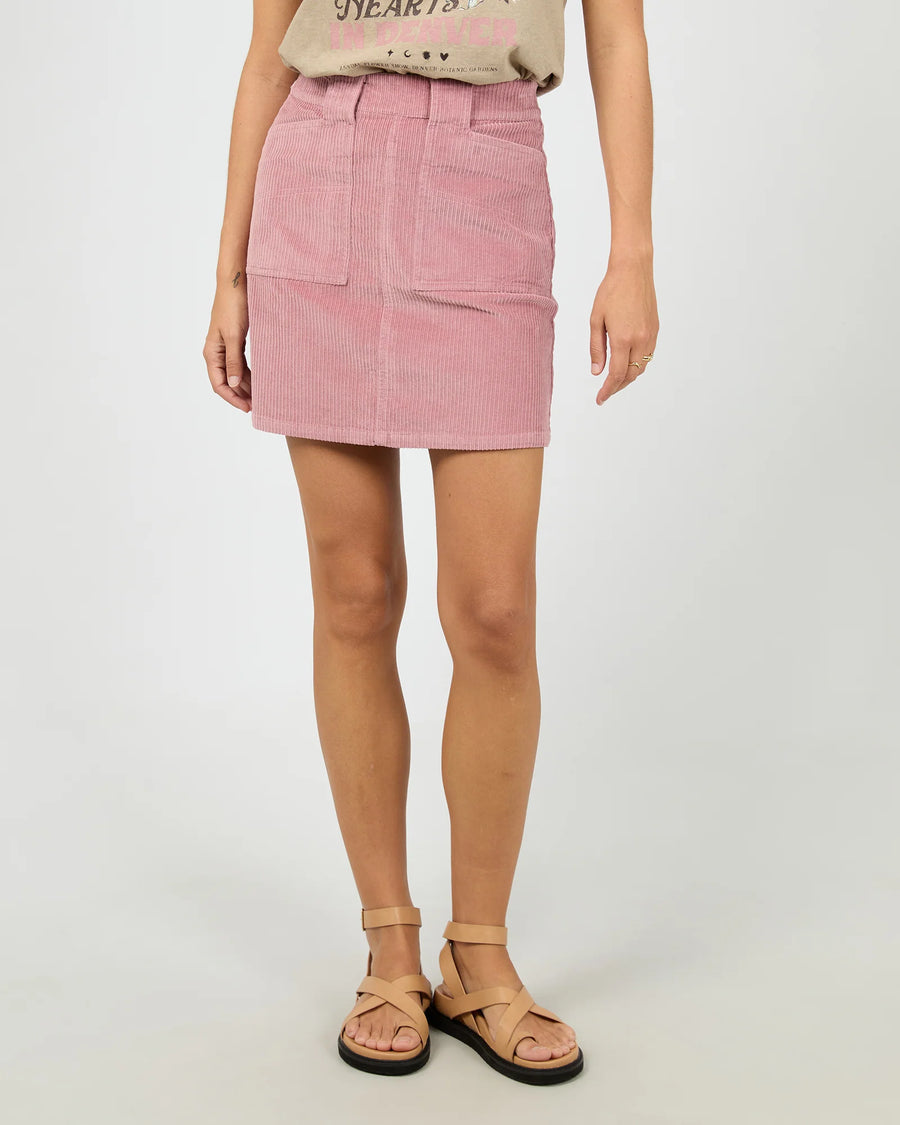 All About Eve - Bailey Cord Skirt - Quartz Pink