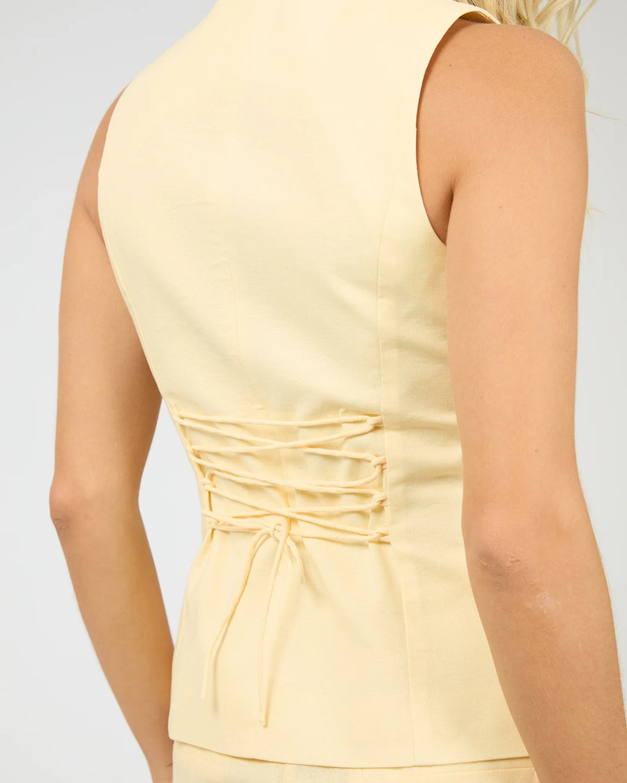 All About Eve - Alessa Linen Vest - Yellow