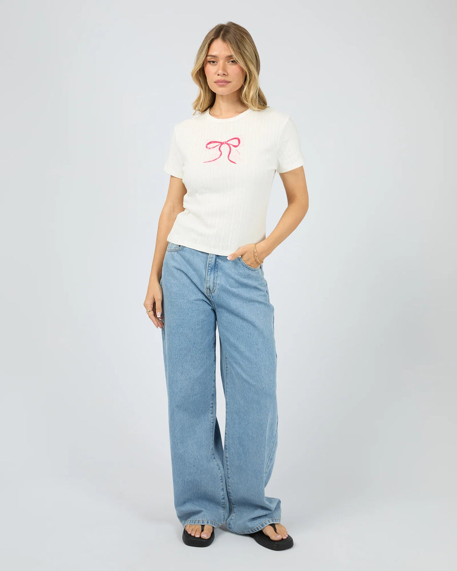 All About Eve - Postale Baby Tee - Vintage White