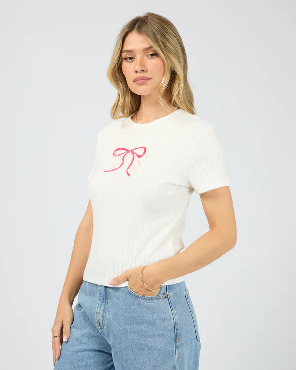 All About Eve - Postale Baby Tee - Vintage White