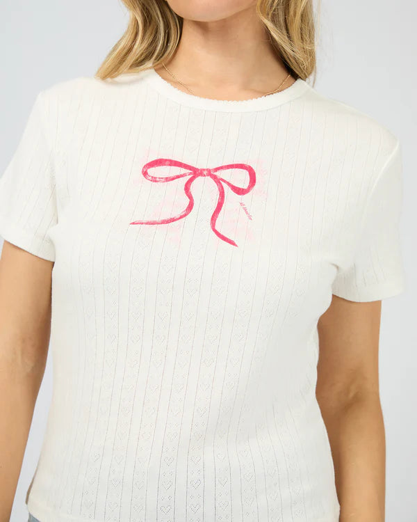 All About Eve - Postale Baby Tee - Vintage White