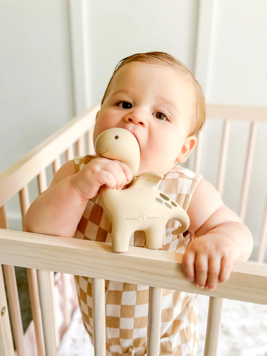 Winnie Parkes - Diplo the Dino-Dragon Teether - Natural Brown