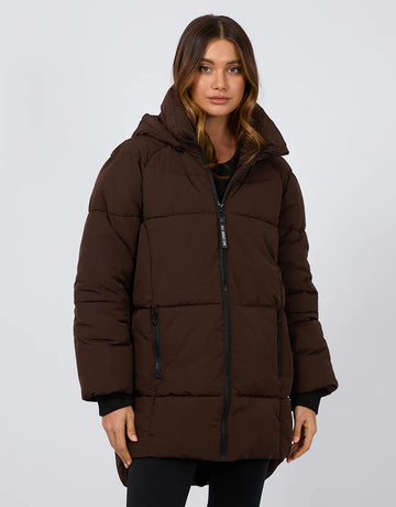 All About Eve - Remi Luxe Midi Puffer - Brown
