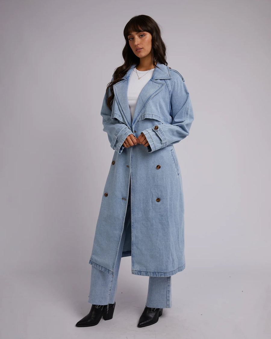 All About Eve - RIO TRENCH COAT LIGHT BLUE