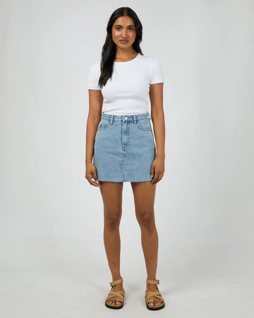 All About Eve - Margot Denim Skirt - Light Blue