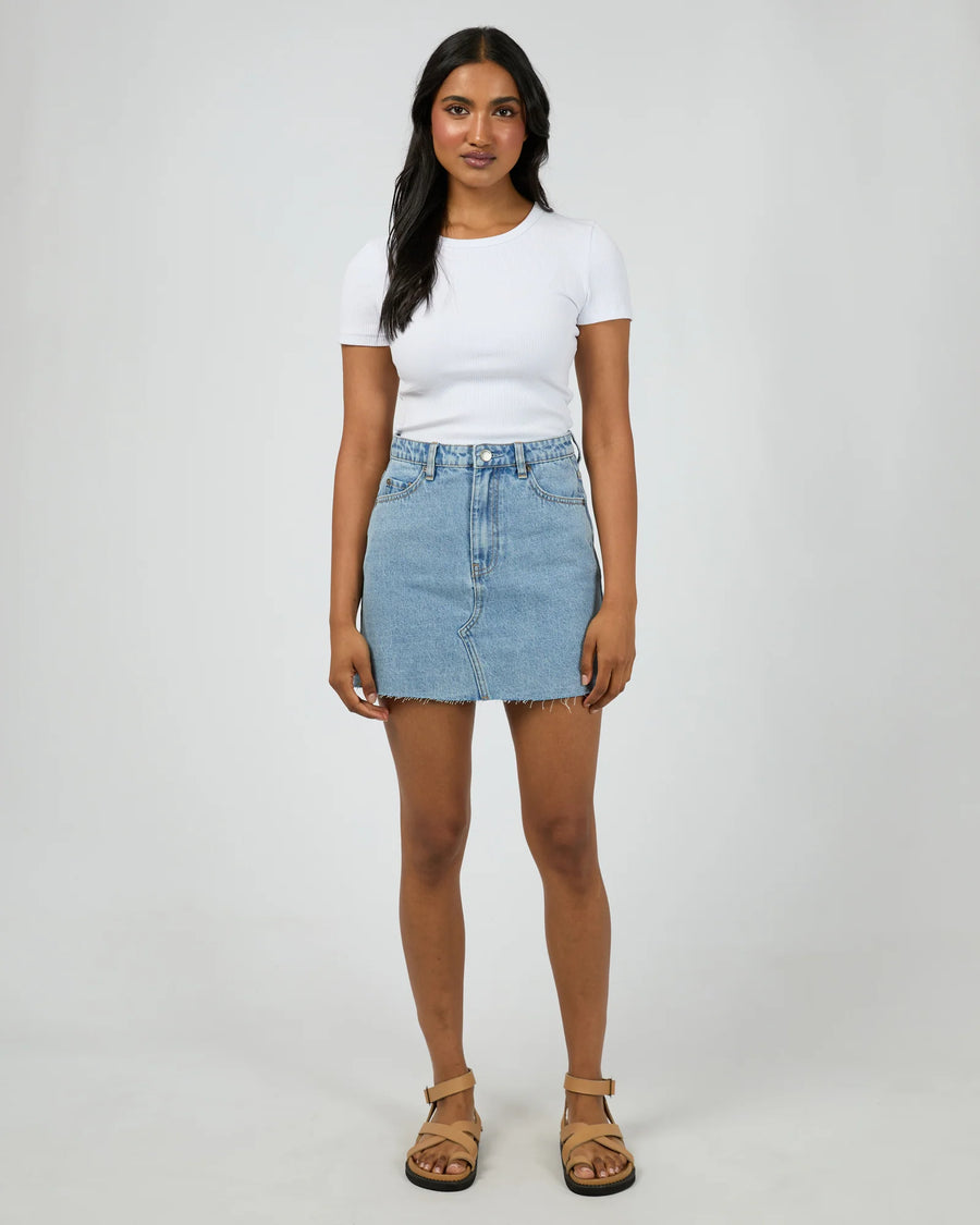 All About Eve - Margot Denim Skirt - Light Blue