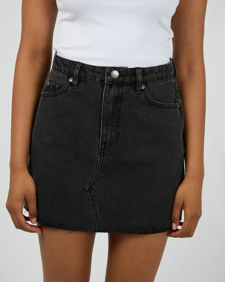 All About Eve - Margot Denim Skirt - Black