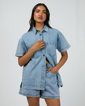 All About Eve - Simi Denim Shirt - Light Blue