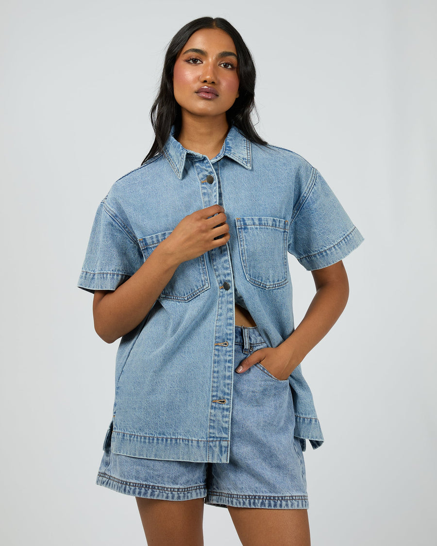 All About Eve - Simi Denim Shirt - Light Blue