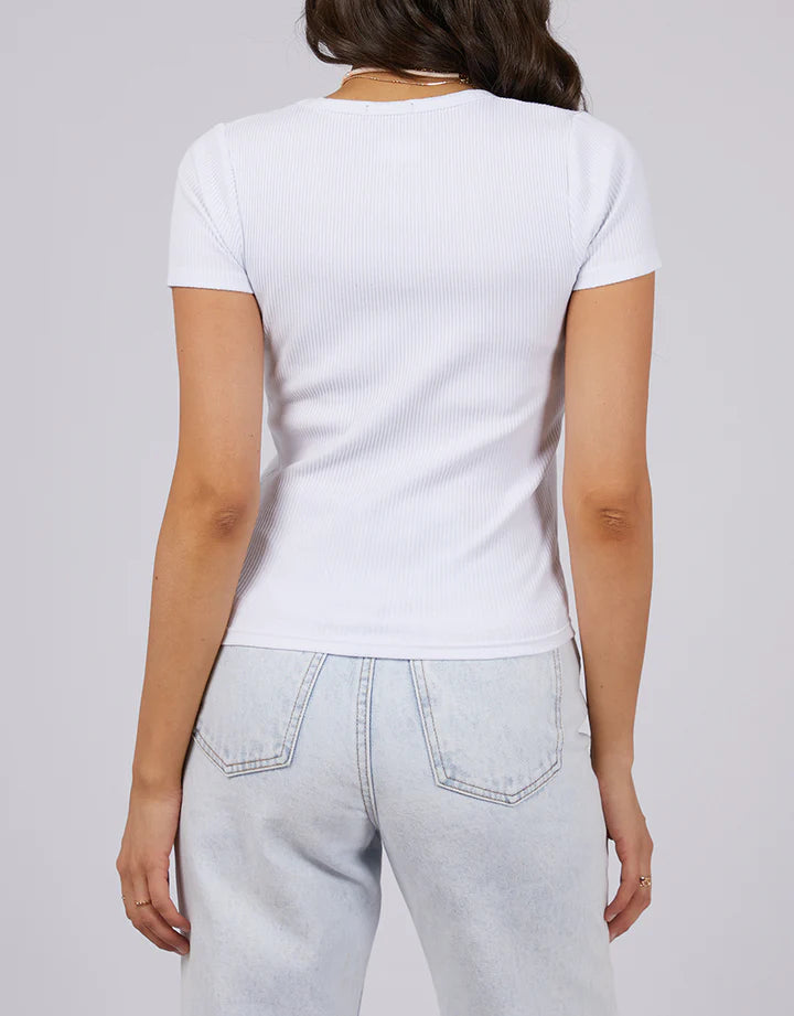 All About Eve - Eve Rib V Neck Tee - White