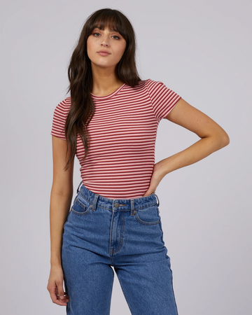 All About Eve - Eve Rib Stripe Tee - Pink