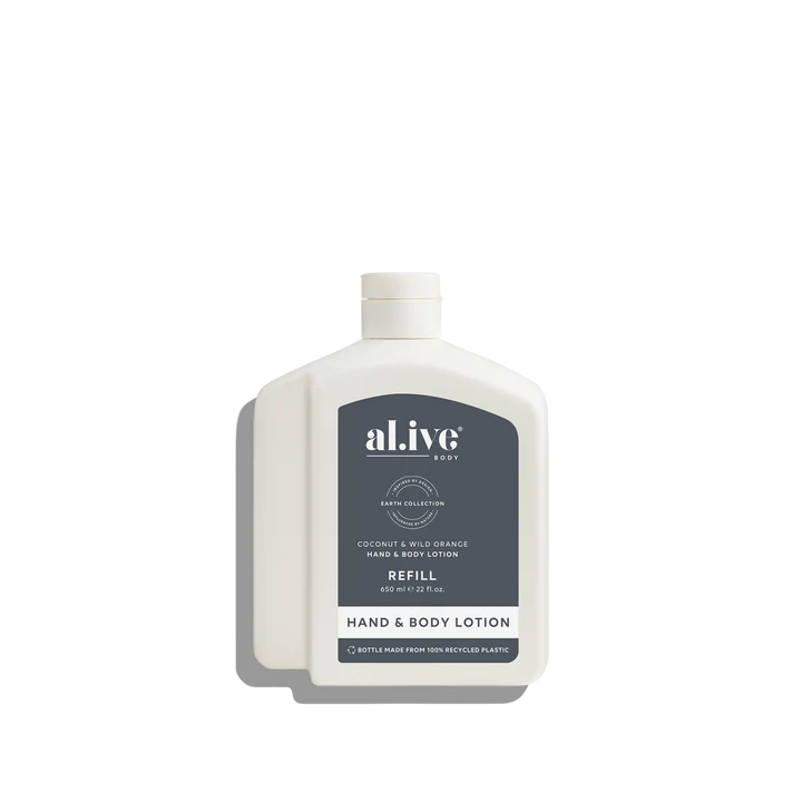 Al.ive Body - 650ml Lotion Refill - Coconut & Wild Orange