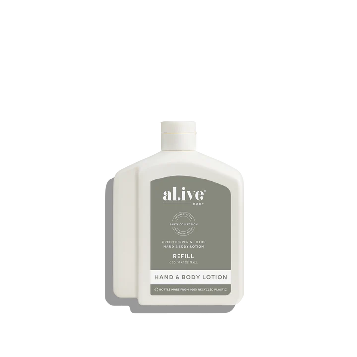 Al.ive Body - 650ml Lotion Refill - Green Pepper & Lotus
