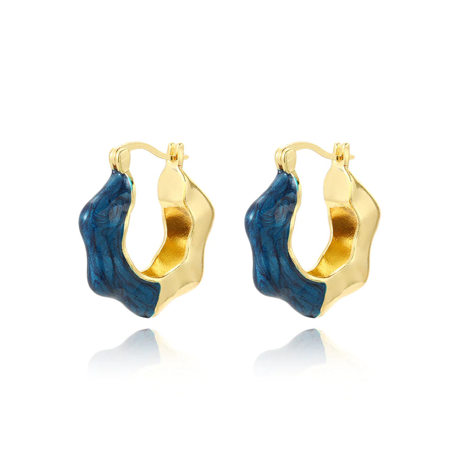 Greenwood Designs - Small Bling Earrings - Navy Blue