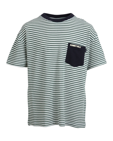 Sunnyville - Carrillo Tee - Green Stripe - Kids Size 8-14