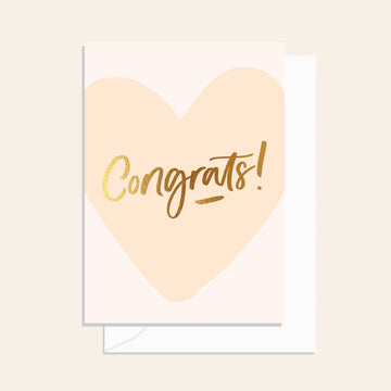 Elm Paper - Congrats Heart Card Sand