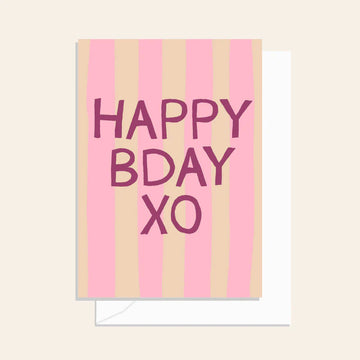 Elm Paper - Beach Club Bday Cherrytini Stripe Card