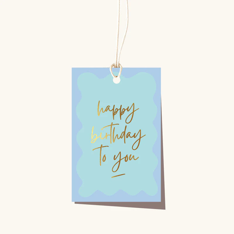 Elm Paper - Wavy Birthday Ocean Gift Tag
