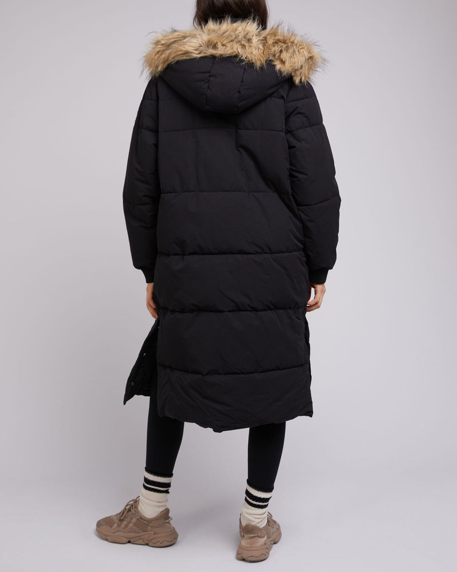 All About Eve - Active Fur Longline Puffer - Black