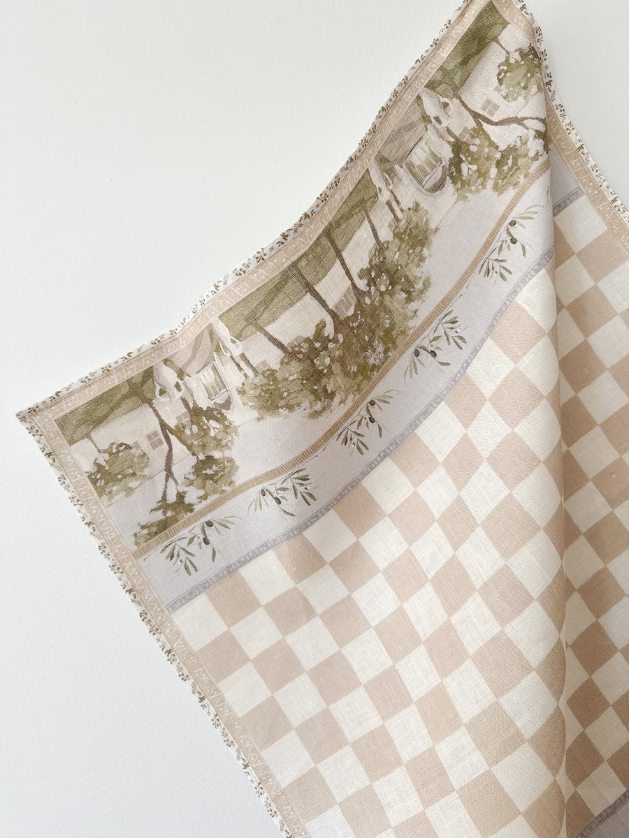 Whitney Spicer Art - Linen Tea Towel - Olive Garden