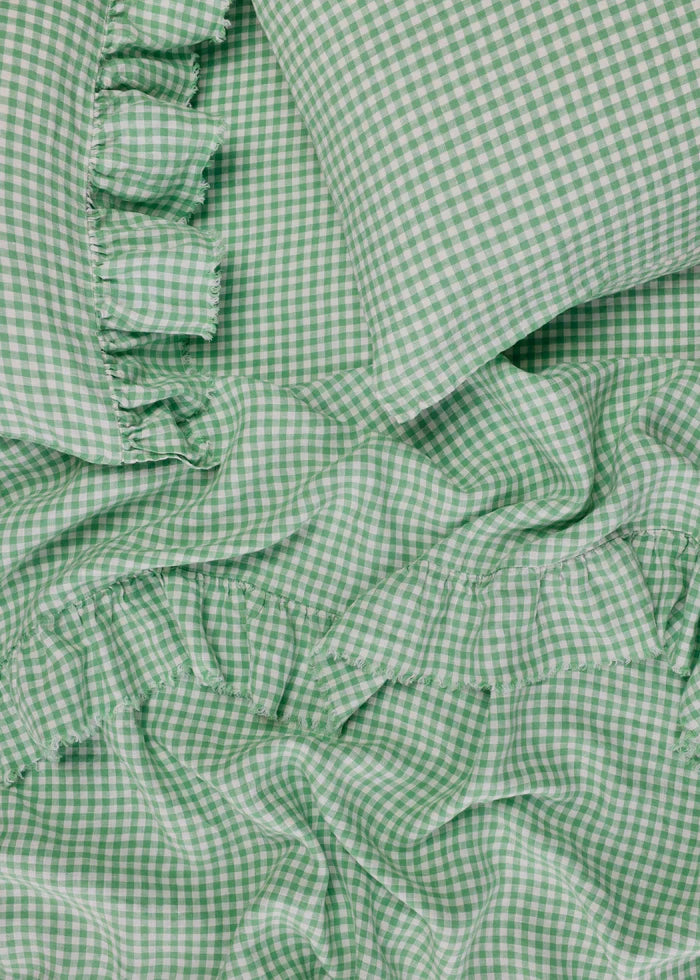 Society of Wanderers - Fresco Gingham Flat Sheet - Queen