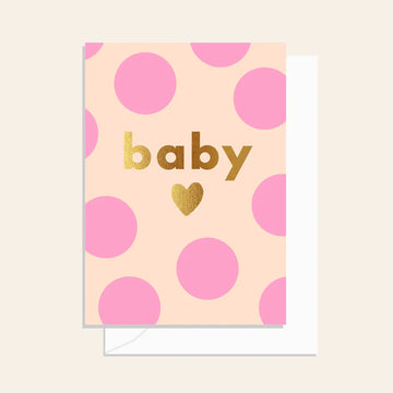 Elm Paper - Spots Baby Card Pink